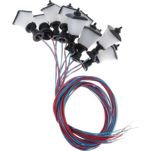 10Pack of 1:100 Model Railway Train Lamp Street Lights 1.9cm HO Scale LEDs