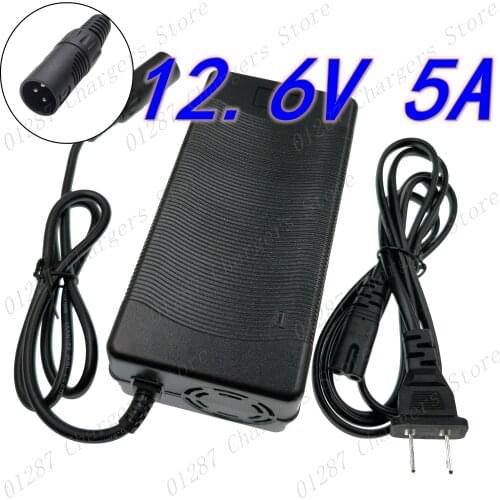 12.6V 5A Charger Combination of 18650 Li-ion Lithium Battery Pack Charger US/EU/UK/AU Plug 12.6 v charger XLR Socket/connector
