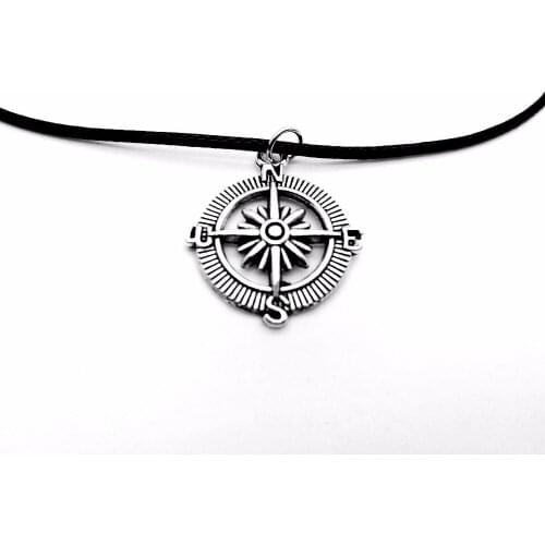 30PCS Antique Vintage Steampunk Vegvisir Compass Necklace Nautical Anchor Rudder Leather Rope Necklaces for Find Direction