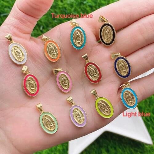 5pcs/Lot Factory Direct Sale Custom Modern Personalized Enamel Colorful Guadalupe Pendants