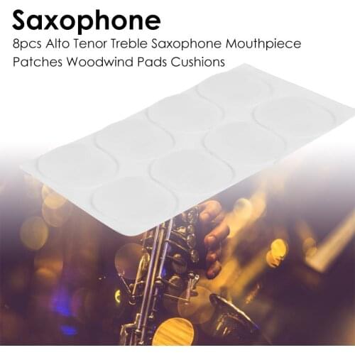 8pcs Alto Tenor Treble Saxophone Mouthpiece Patches Pads Silicone Woodwind Pads Cushions Accessories
