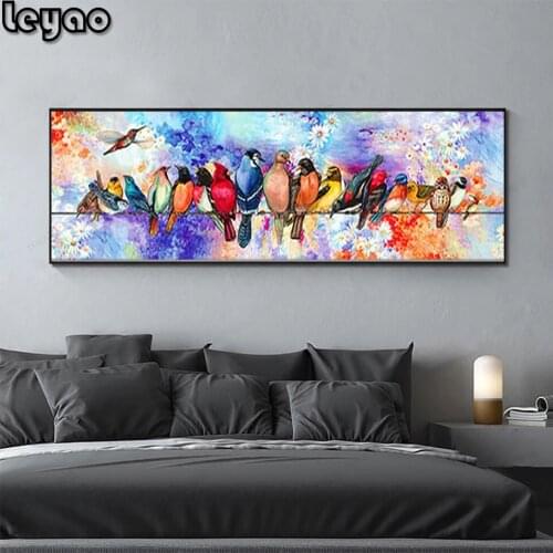 5D Diy Embroidery Diamond Painting Rhinestone Parrots Colorful Birds Drill Mosaic Cross Stitch Kits Animal Stickers Home Decor