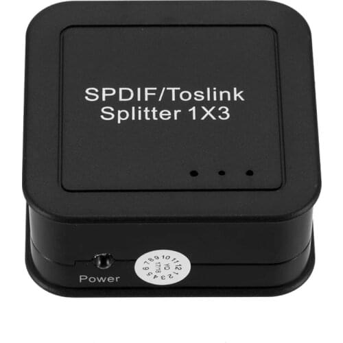 3 Ports SPDIF Toslink Optical Digital Audio Splitter 1 In 3 Out Support LPCM 2.0 DTS Dolby-AC3 for PS3 DAC Converter