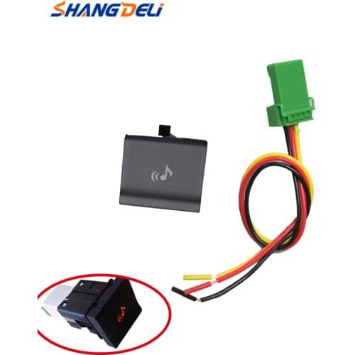 Car Red LED Light Music Button Switch with Cable for VW Polo 6C 2014 2015 2016 2017 2018 Car Accessories