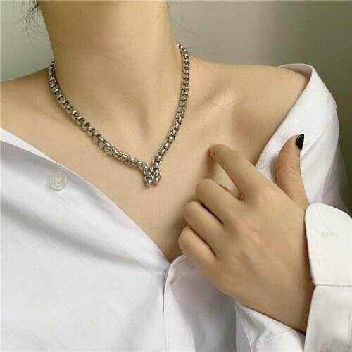 Hiphop Tank Chains Chokers Necklaces for Women Punk Jewelry Print Chain Pendant Necklace Colliers Femme Rock Bijoux 2020