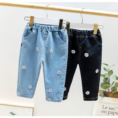 Childrens Pants Spring Girls' Jeans Girls Baby Straight Pants Infant Childrens Casual Jeans