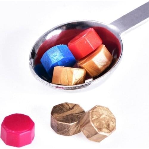 For 100 Capsules Octagonal Sealing Wax Tablets Fire Wax Stamps Greeting Card Stamper Sealing Wax Mixed Color Packing