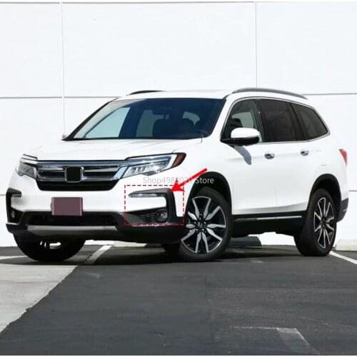 For Honda Pilot 2019 2020 ABS Chrome Front Fog Light Lamp Cover Eyebrow Eyelid Garnish Streamers Outer Foglight Trim