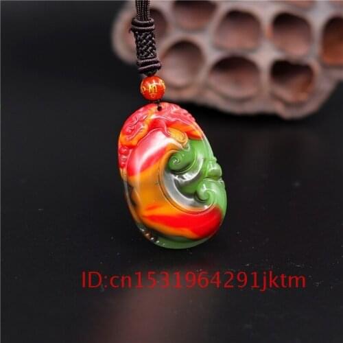 Dragon Jadeite Amulet Necklace Carved Men Jade for Jewelry Fashion Women Ruyi Hand Charm Pendant Gifts Color Natural Chinese
