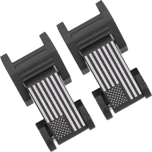 Hood Latches Kit Aluminum Alloy Engine Bonnet Catch US Flag Pattern Fit for Jeep Wrangler JK JL JLU