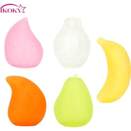 IKOKY 5 Color Fruits Silicone Fake Pussy Vagine 4D Realistic Artificial Vagina Sex Toys for Men Male Masturbation