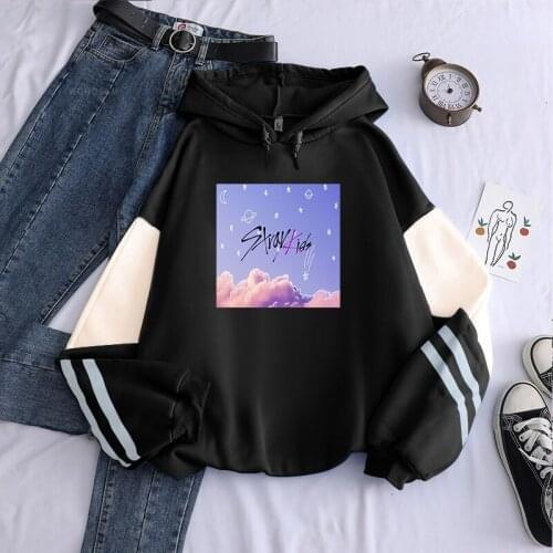 Korean Kpop Stray Kids Hoodies Harajuku Aesthetic Fantasy Starry Sky Straykids Poster Graphics Women Fans Long Sleeve Sweatshirt