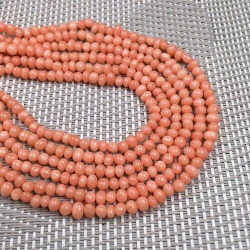 Natural Coral Beads Egg Shape Loose Coral Beads for Making DIY Women Bracelet Necklace Jewely Exquisite Gift Size 3-4mm
