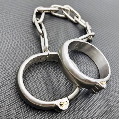 Stainless Steel Leg Irons Ankle Cuffs BDSM Bondage Torture Adult Games Fetish Slave Restraints Legcuffs Sex Toys For Couples