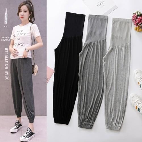 2020 New Brand Summer Maternity Pants Woman Loose Version Large Size Pants Pregnant Woman Clothing KU-00002
