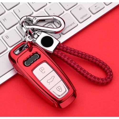 New Arrival For Audi Key Cover Case Protector TPU For Audi A6L A7 A8 Q8 E-tron C8 D5 2019 2020 Car Key Cover Holder Shell Skin