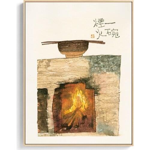 New Chinese Style Chinese Style Restaurant Decoration Kitchen Hanging Painting Japanese Style Simple Hallway Mural