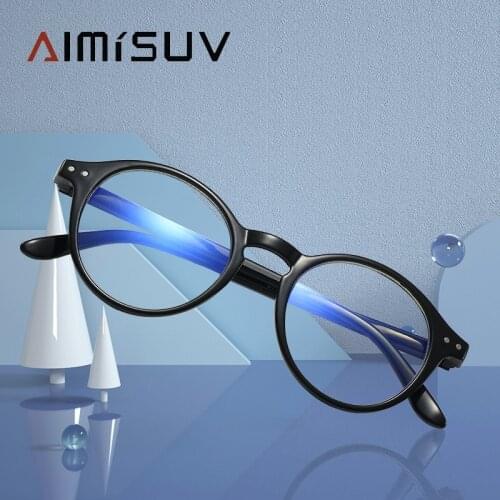 AIMISUV Blue Light Blocking Reading Glasses Women Men Ultralight Flexible Acetate Frame Computer Presbyopia Eyewear Female UV400