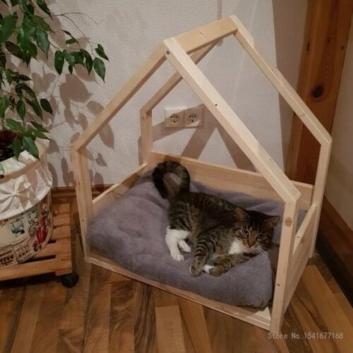 Original cat and dog bed solid wood cat litter cat scratcher wear-resistant sisal luxury cat scratch pad grinding claw cat toy