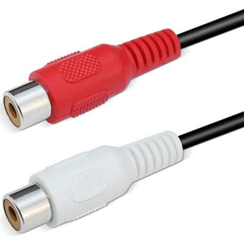 24BB RCA Connector Splitter AV Video Plug Converter 1 Male to 2 Female RCA Cable Adapter Kit AV Jack RCA Plug