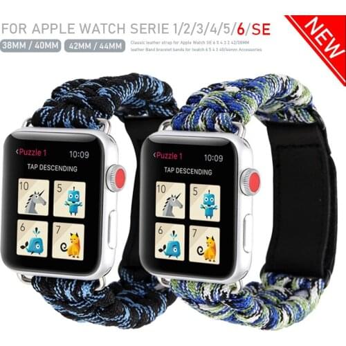 New Loop Strap for Apple Watch Band 38/42mm iWatch Parachute rope sport bracelet bands for Apple watch series 6/SE/5/4/3 44/40mm