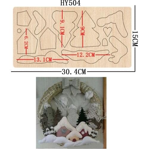 Christmas Tree House Pendant Cutting Dies HY504 Wooden Dies Suitable for Common Die Cutting Machines on the Market
