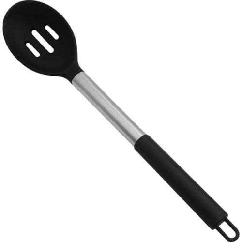 Silicone Slotted Serving Spoon, Stainless Steel Handle Nonstick Mixing Spoon, Heat Resistant Up to 480°F. Kitchen