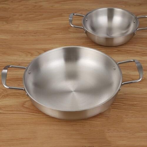 Griddle Special Thickened Stainless Steel Double-Ear Pickled Cabbage Fish Seafood Plate Shrimp And Crab Pot Crayfish Shallow Pot