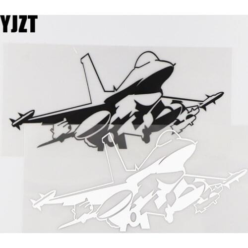 YJZT 17.5X8.3CM Funny Airplane Vinyl Decal Aviation Pilot Car Stickers Decor Black / Silver 10A-0227