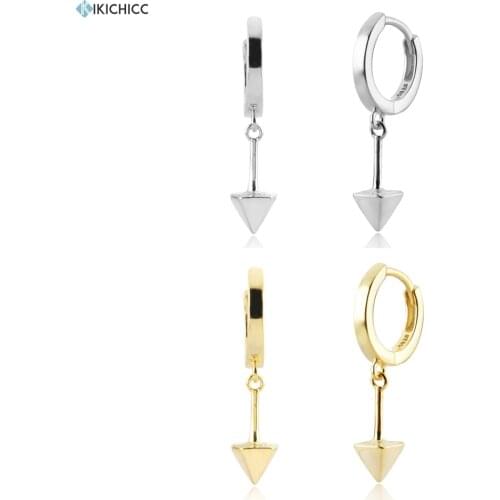 KIKICHICC New 925 Sterling Silver Gold Spike Drop Earringg Pendant Luxury Fashion Fine Jewelry Circle Round Clips Piercing