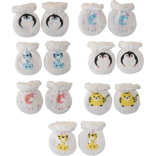 Winter Gloves Anti-grab Mittens Thicken Warm Fleece Glove Newborn Hand Warmer U7EE