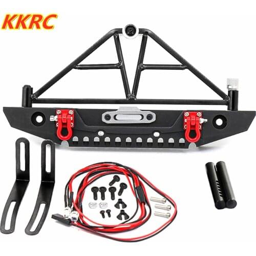 1set Trx4 Metal Rear Bumper With Led Light for 1/10 RC Car Axial SCX10 90046 90047 Traxxas TRX-4