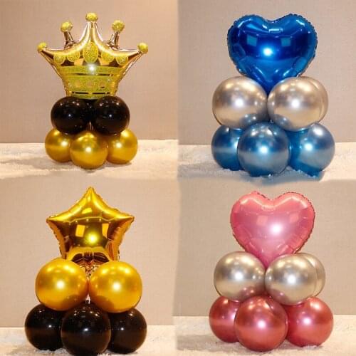 1set of star-shaped pillar aluminum foil balloons for birthday party decoration helium balloon wedding decoration