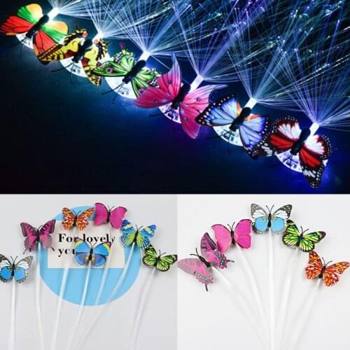 10Pcs LED Butterfly LED Flashing Fiber Hair Braid Barrettes Light Up Glow Hair Clips Colorful Wigs for Halloween Christmas Party
