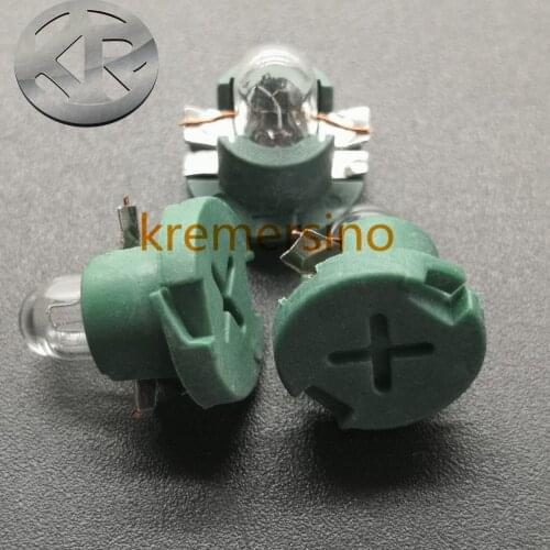 10pcs T5 Bulbs Lamps for Audi Mercedes Benz BMW Opel Volvo Dashboard Instrument 14V 1.4W Invisible Green Base