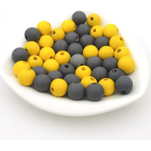 150pcs wood round bead YELLOW grey DIY beading smooth good quality 16mm jewerly accessory wooden beads EA493