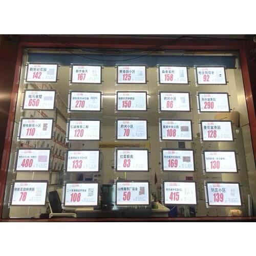 25PCS X A3 Landscape Single Sided Magnetic Acrylic Frane LED Window Display Kit Panel For Real Estate Agent Display