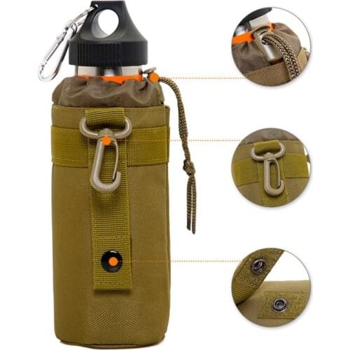 550ml Tactical Water Bottles Pouch Bag Outdoor Sports Camouflage Drawstring Portable Water Bottle Pouch Holder