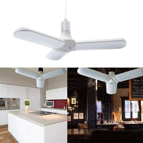 AC 85-265V 45W E27 LED Bulb Lights Super Bright Foldable Fan Blade LED Lamp Garage Indoor Deformable Warehouse Workshop Lights