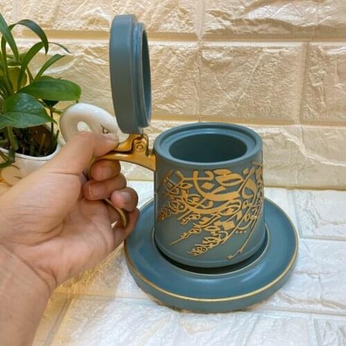 Arabic Resin Oud Bakhoor Burner Incense Burner Set Middle East Ceramics Incense Holder Aromatherapy Furnace Home Decoration