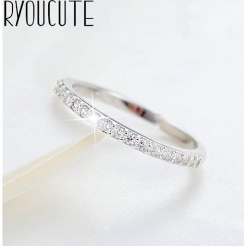 Shiny Crystal Rings for Women Silver Color Jewelry Girls Adjustable Size Open Finger Rings