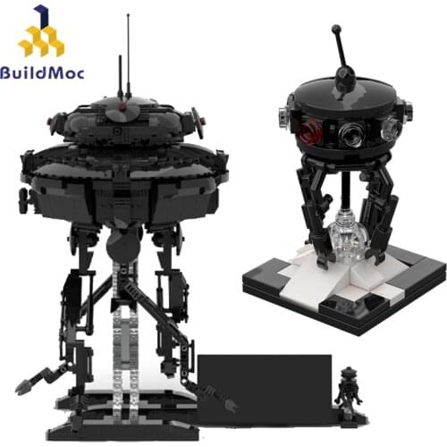Buildmoc Star Plan Movie Imperial Probe Droid Robot Figures City Space Exploration Model Building Blocks Bricks Childrens Toy