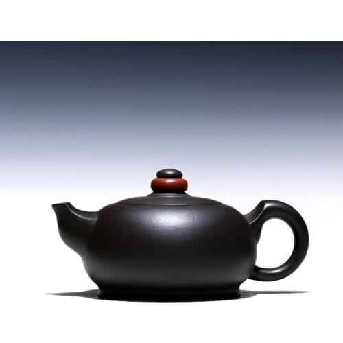 Chang tao 】 recommended yixing teapot pure manual teapot TaoShunQing black mud yuhuan 210 cc