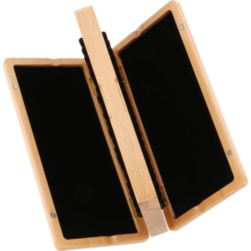 Biege Oboe Reed Case Storage Holder Box Wooden for 40 Pieces of Reed 20x9.3x3.7cm