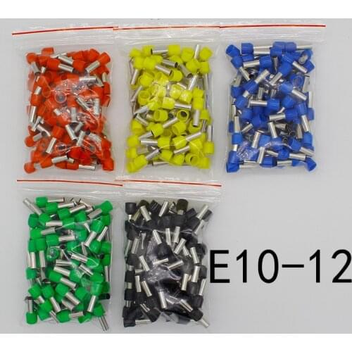 E10-12 Tube insulating Insulated terminals 10MM2 Cable Wire Connector 100PCS/Pack Insulating Crimp Terminal Connector E