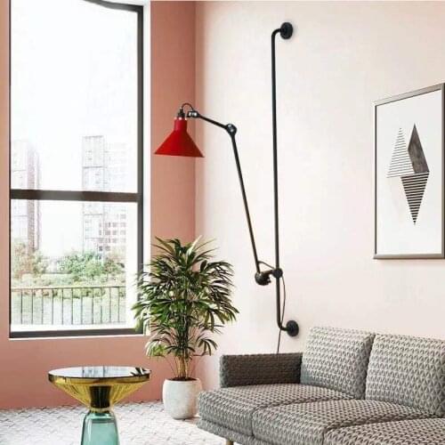 European retro industrial rotary led wall lamp large 120cm metal spray paint wall lamp living room dining room bedroom study ind