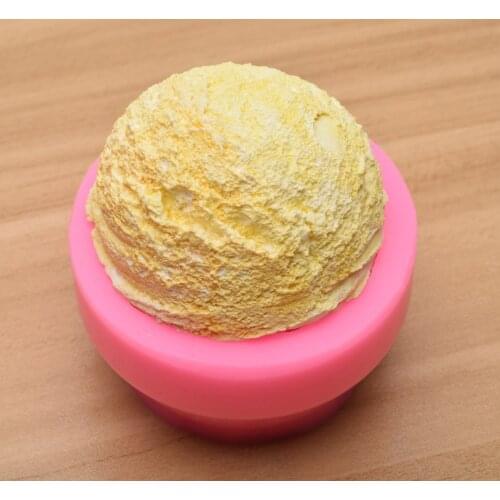 Ice Cream Ball Candle Making Silicone Soap Mold Fondant DIY Decorating Mould Plaster Aromatherapy Pendent Molds