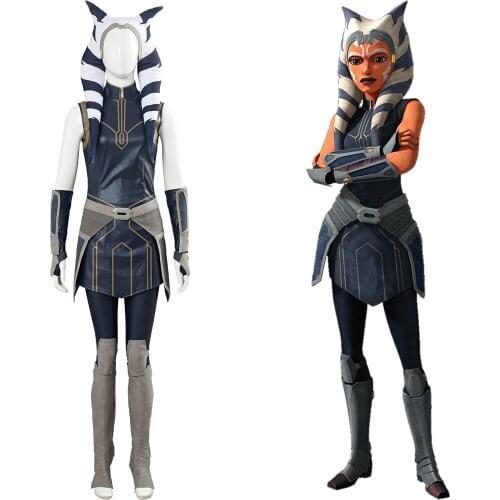 Star Cosplay Wars: Clone Wars Ahsoka Tano Cosplay Costume Women Girls Outfit Uniform Suit Halloween Carnival Costume