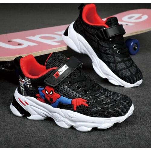 Kids Spiderman Womens sports shoes, Breathable Tennis Sneakers, Disney Cartoon Pattern, for Baby Boys and Girls