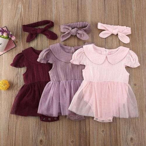 Toddler Kids Baby Girl Summer Clothes Lace Ruffle Romper Jumpsuit Outfits Cute Short Sleeve Baby Girl Rompers